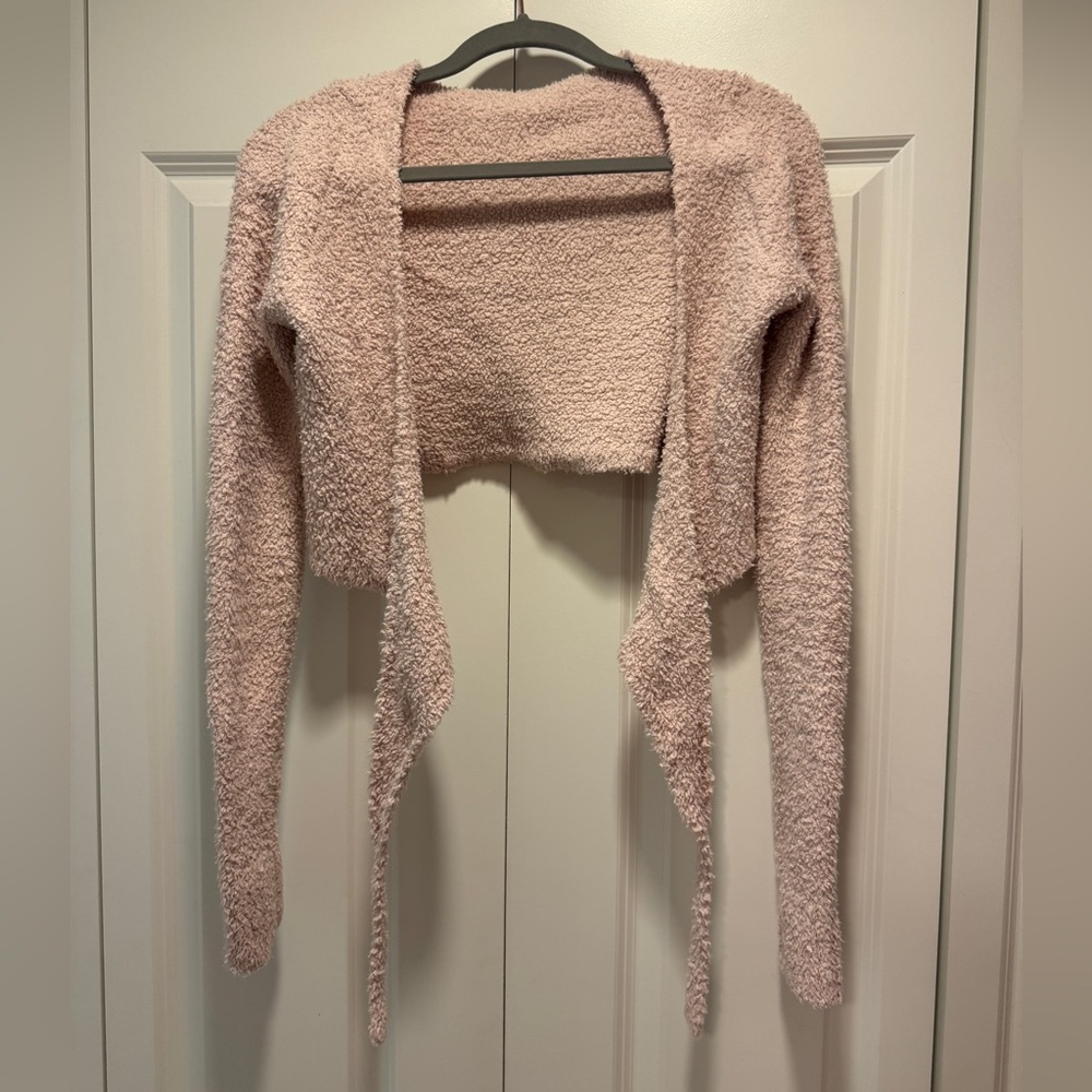 SKIMS Cozy Knitted Wrap Top Size S Pink